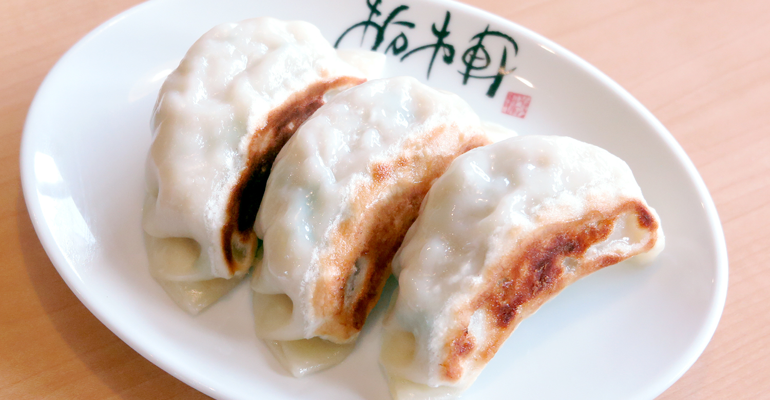 肉汁たっぷり！大きめ餃子を佐野ラーメンと一緒に♪